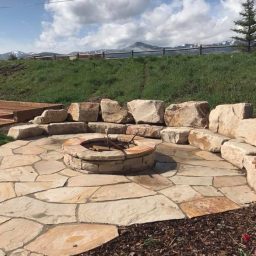 Flagstone fire pit